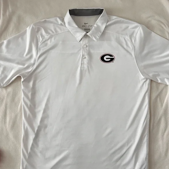 Nike Shirts Nike Mens White Uga Drifit Polo Shirt Poshmark